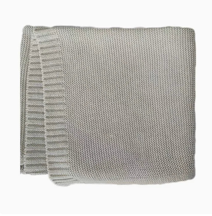 Personalized Embroidered Baby Blanket - Soft Cotton Knit with Custom Name