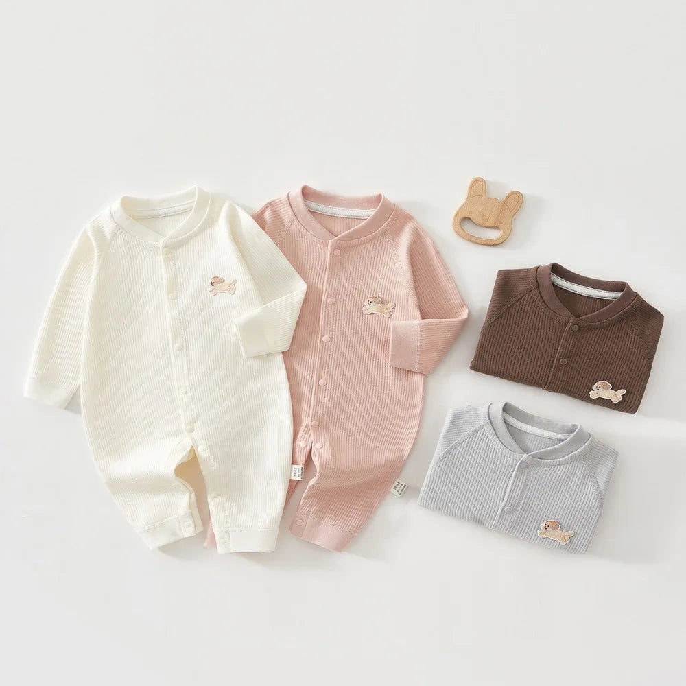 Cozy Cotton Baby Jumpsuit - Spring & Autumn Sleepwear for Newborns 0-18 Months