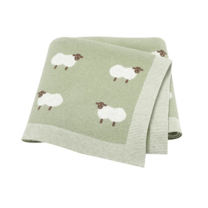 Sweet Slumber Warm Knitted Cotton Baby Blanket - Luxuriously Soft Nursery Essential