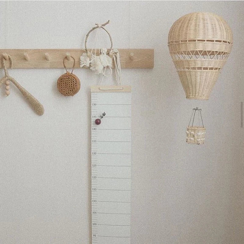 Handwoven Rattan Hot Air Balloon - Nursery Wall Decor