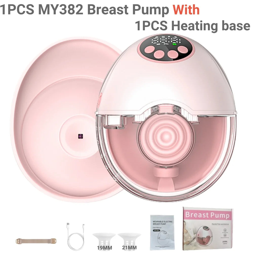 Wireless Electric Breast Pump with UV Sterilizer & Heating - Hands-Free Wearable Breastfeeding Pump