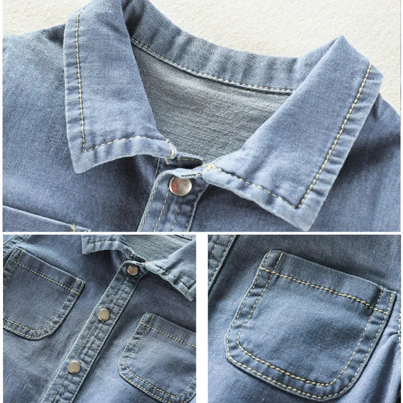 Baby Boys Denim Overalls - Soft Cotton Toddler Jumpsuits (6-24 Months)