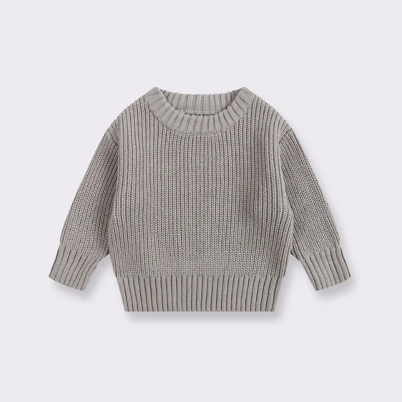 Cozy Baby Knit Sweater - Soft Round Neck Pullover for Boys & Girls