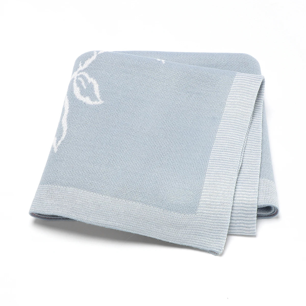 Bloom & Comfort Floral Baby Security Blanket - Soft Knitted Acrylic Throw