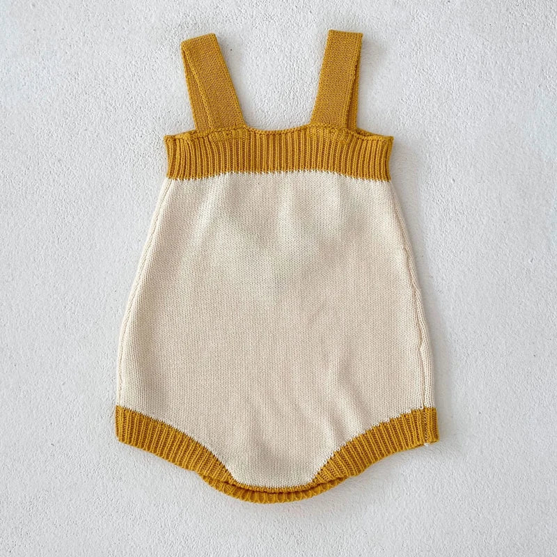 Baby Girl Floral Knit Sweetheart Jumpsuit - Autumn Collection