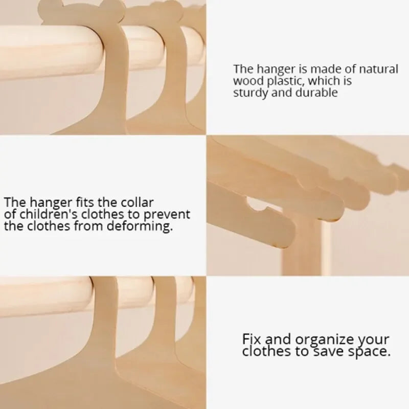 Wooden Baby Hangers - 10 Pack Nursery Decor Set