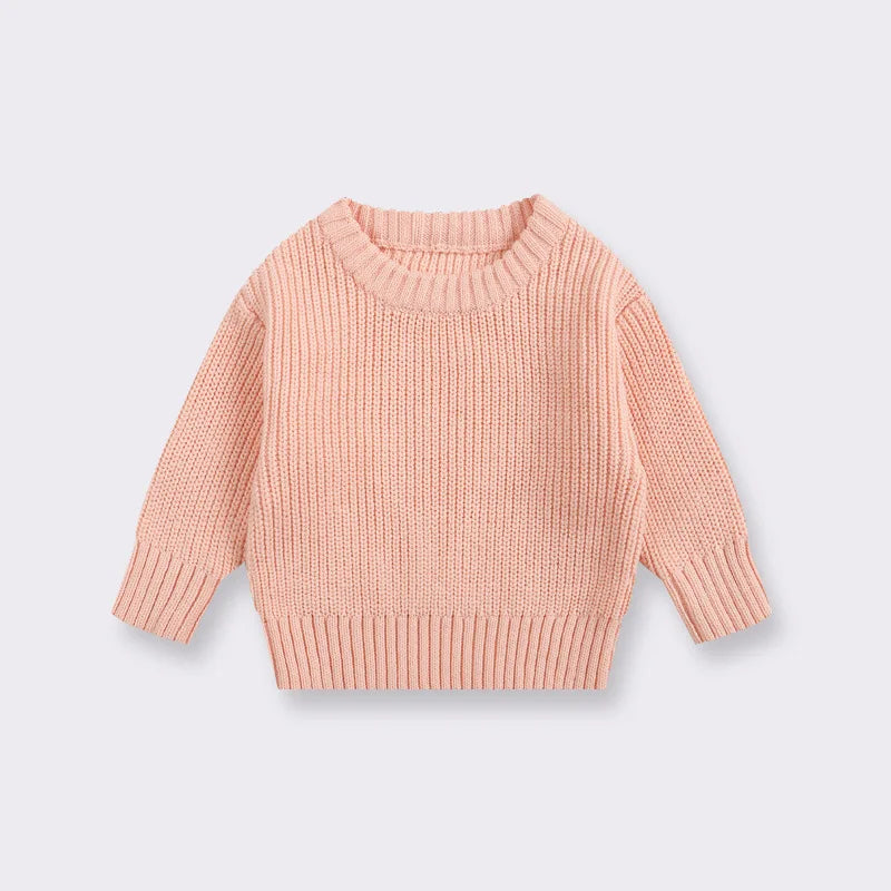 Cozy Baby Knit Sweater - Soft Round Neck Pullover for Boys & Girls