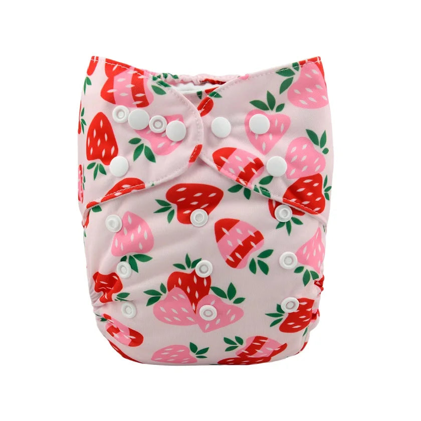 ALVABABY Reusable Cloth Diaper - Eco-Friendly Baby Nappy with Microfiber Insert (3-15kg)
