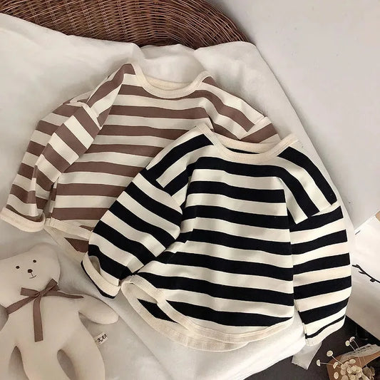 Kids Striped Long Sleeve T-Shirt - Comfortable Cotton Tee for Boys & Girls
