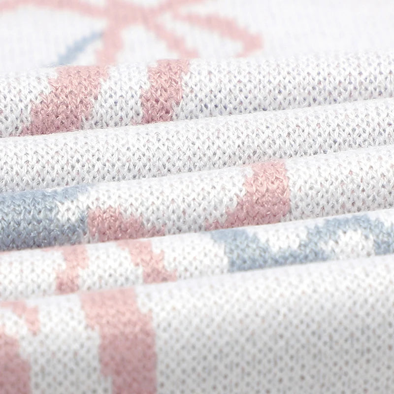 Bloom & Comfort Floral Baby Security Blanket - Soft Knitted Acrylic Throw