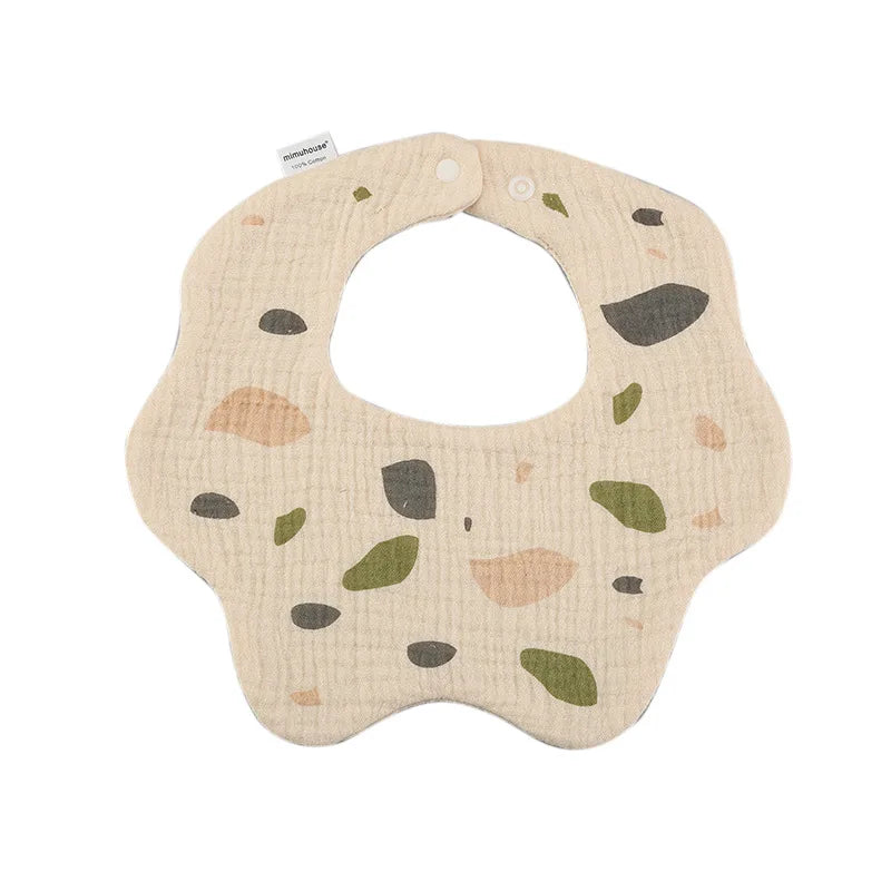 Premium Cotton Baby Bib - Waterproof Cartoon Print Feeding Bib (0-2 Years)