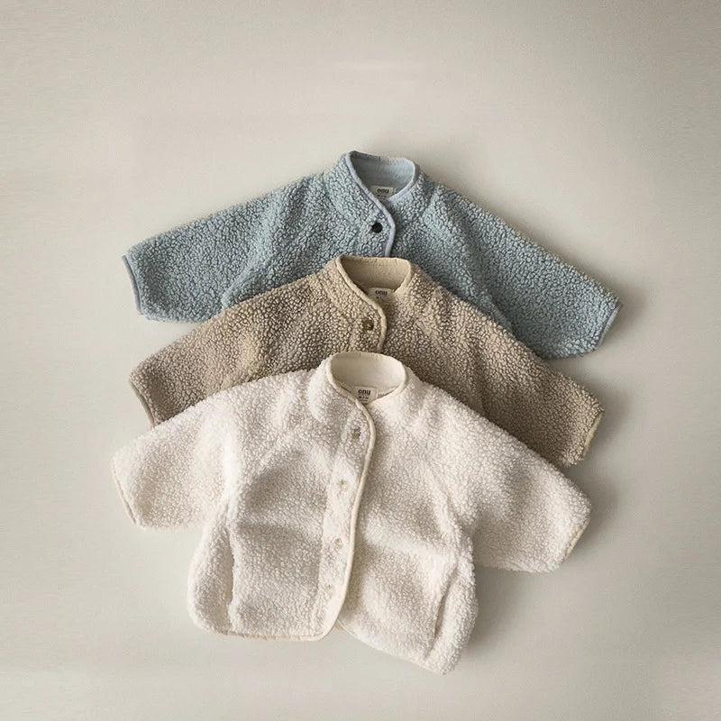 Korean Style Kids Winter Coat - Cozy Lamb Wool Padded Jacket