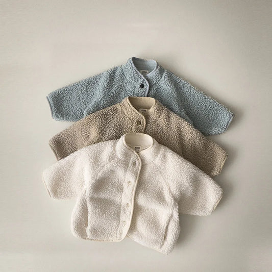 Korean Style Kids Winter Coat - Cozy Lamb Wool Padded Jacket