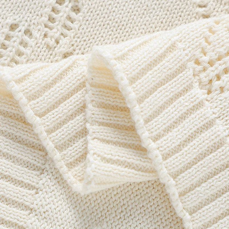 Pure Comfort Solid Cotton Baby Blanket - Soft Security Swaddle