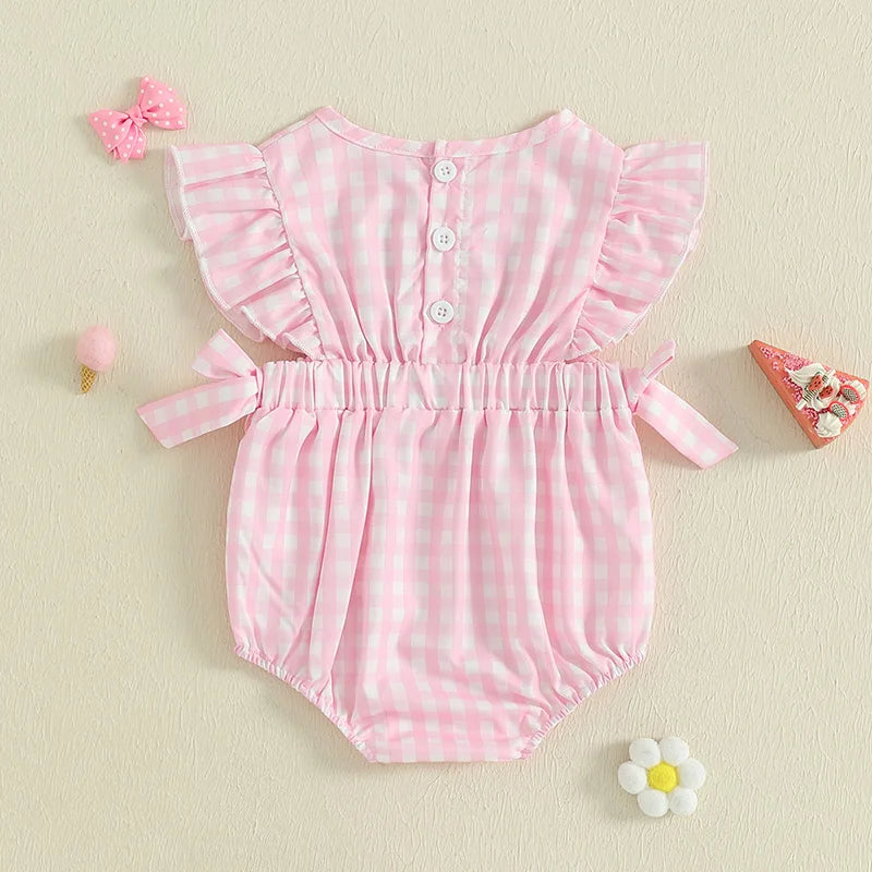 Little Sunshine Romper - Plaid Bow Baby Girl Outfit