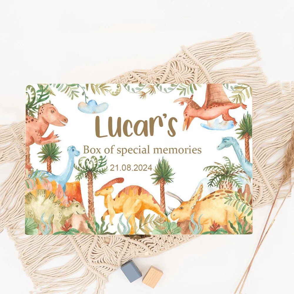 Personalized Baby Memory Box - Wooden Keepsake Treasure Chest