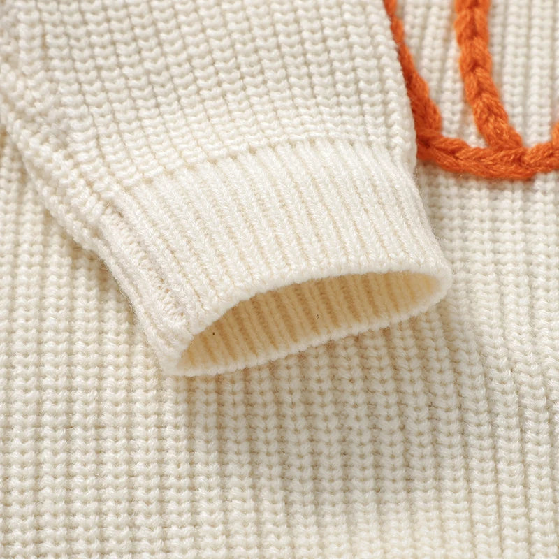 Halloween Baby Romper - Pumpkin Knitted Jumpsuit for Newborn to 18M