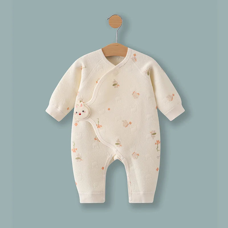 Cozy Cotton Baby Romper - Long Sleeve Newborn Onesie