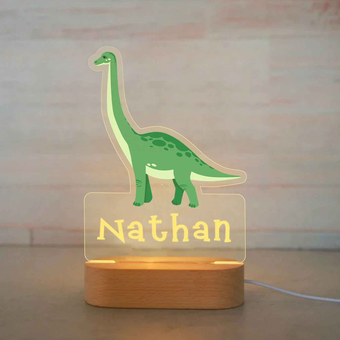 Personalized Animal Night Light - Custom Name LED Lamp for Nursery