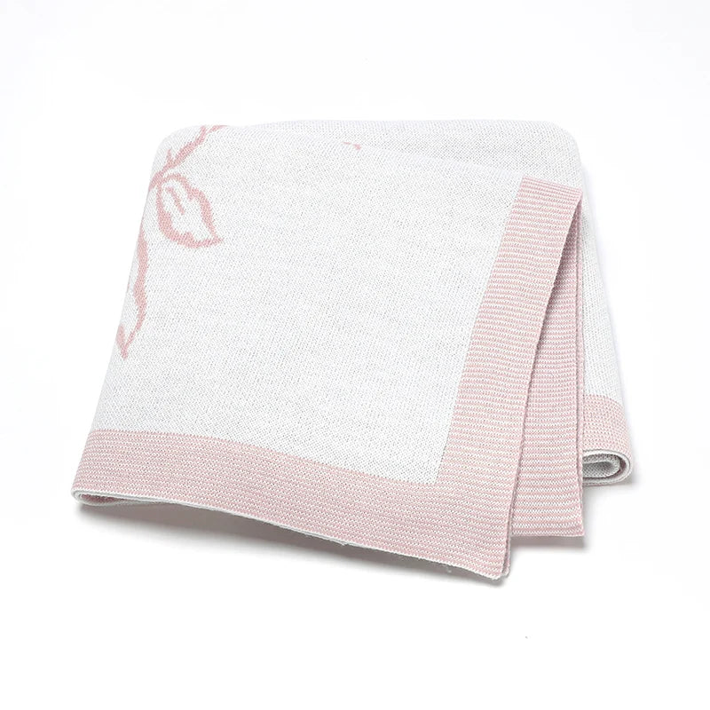 Bloom & Comfort Floral Baby Security Blanket - Soft Knitted Acrylic Throw