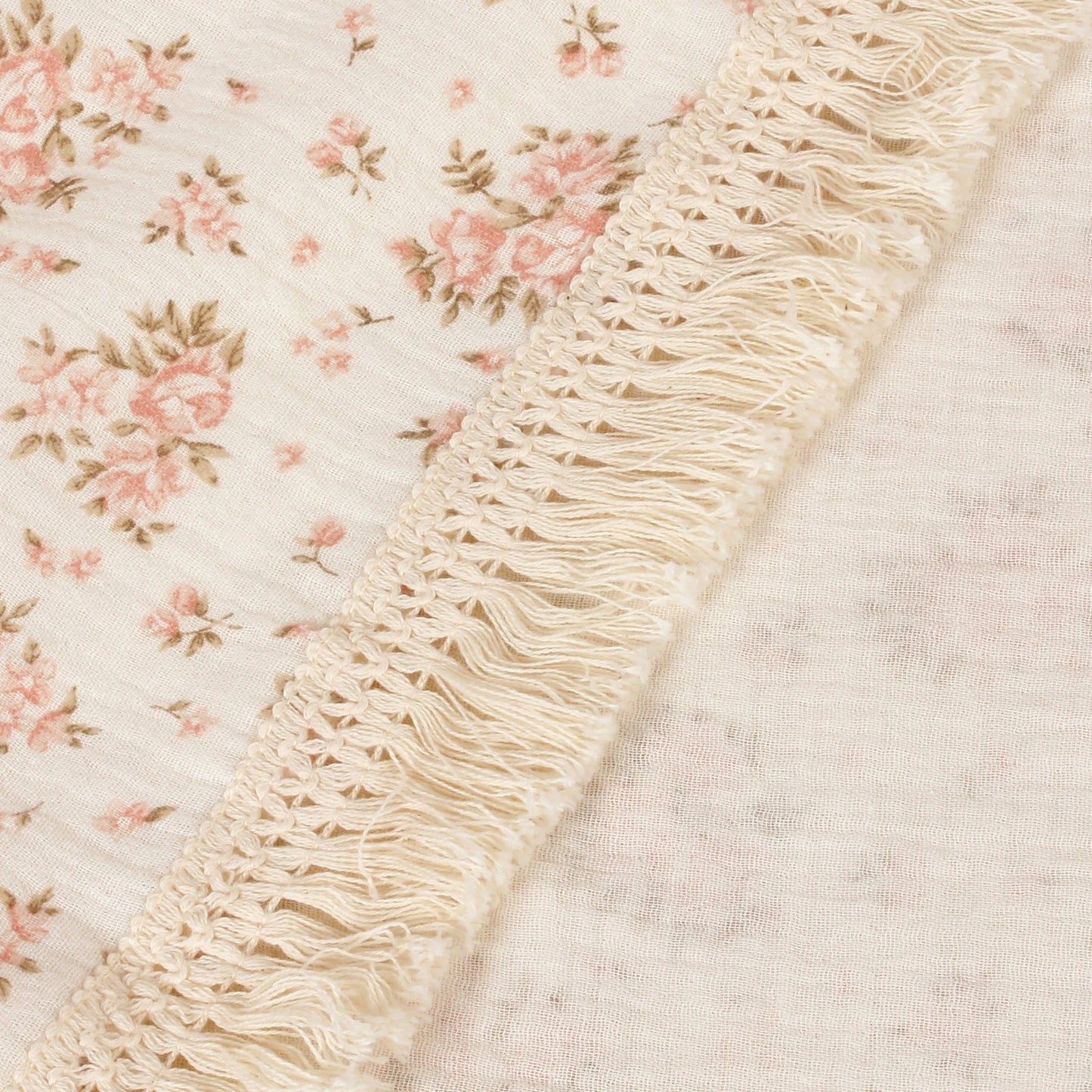 Dreamy Floral Baby Blanket - Organic Cotton with Sweet Tassels