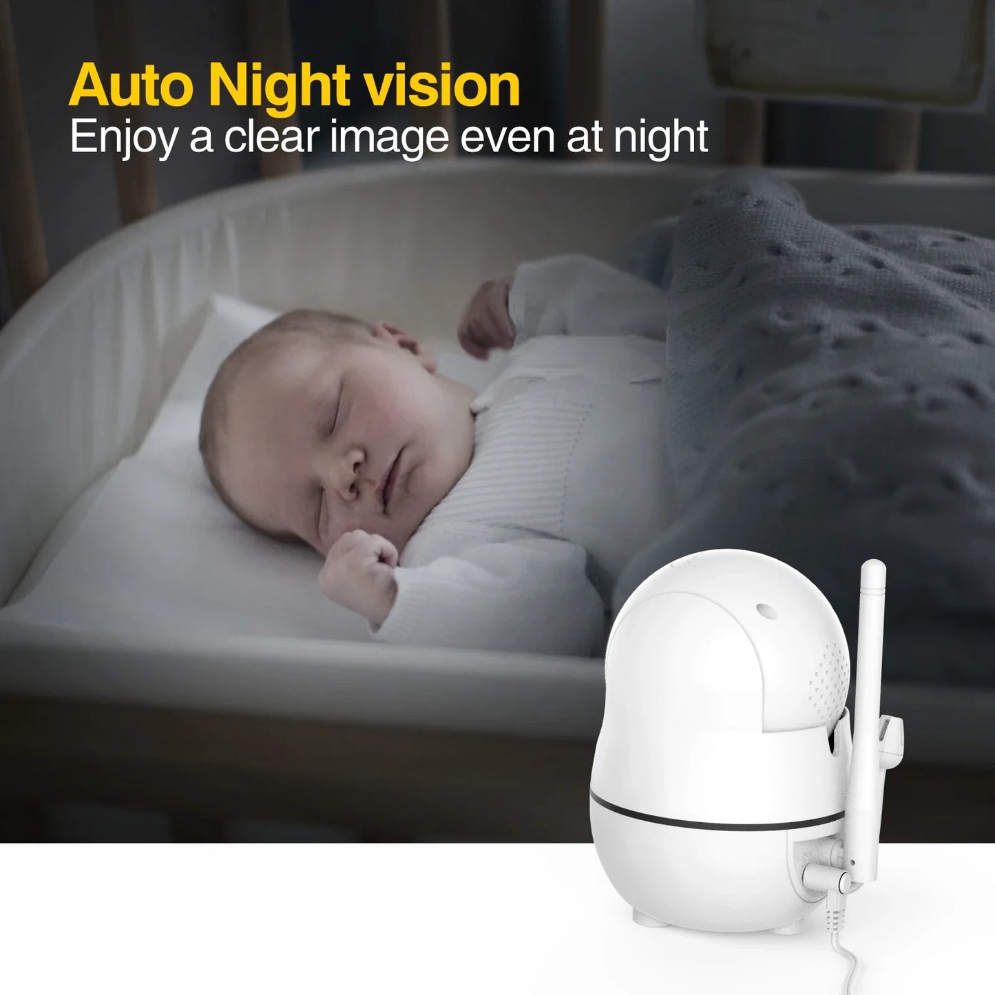 Babystar Secureview Pro 7" HD Baby Monitor - WiFi-Free Security with Night Vision & Remote Control