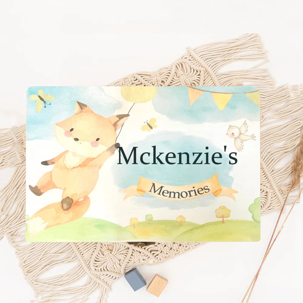 Personalized Baby Memory Box - Wooden Keepsake Treasure Chest