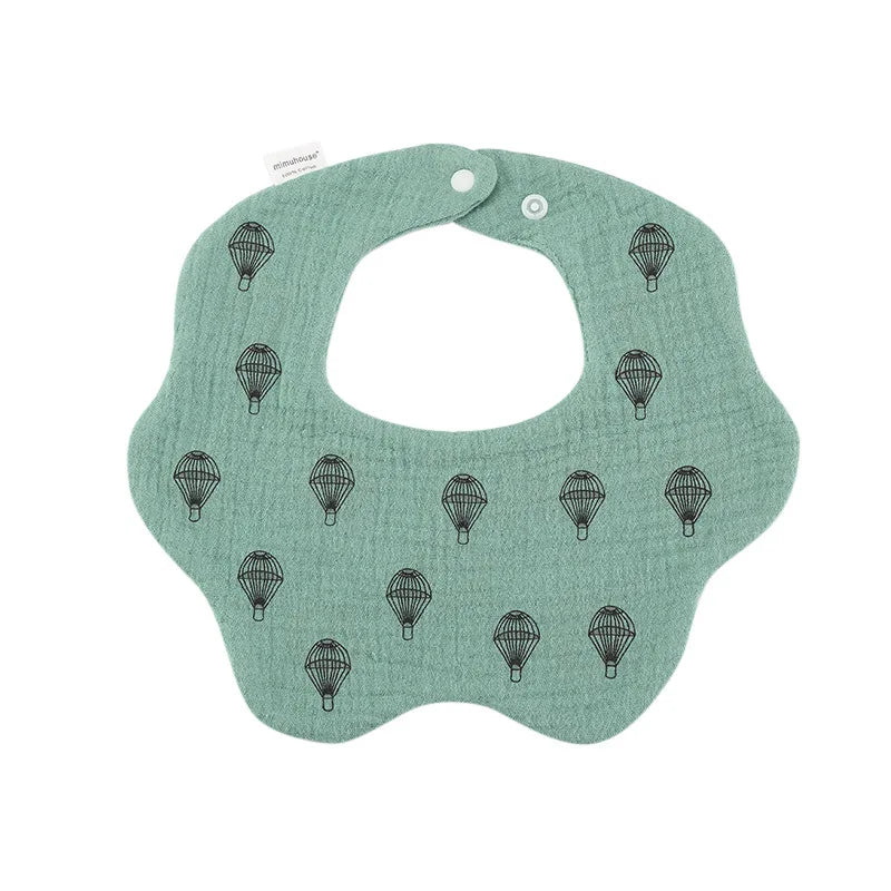 Premium Cotton Baby Bib - Waterproof Cartoon Print Feeding Bib (0-2 Years)