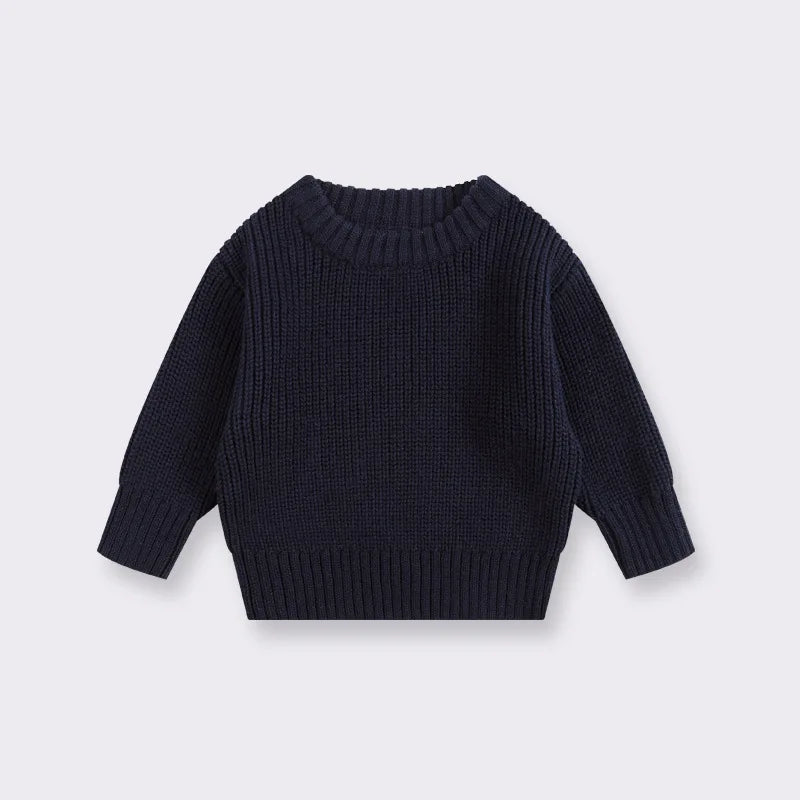 Cozy Baby Knit Sweater - Soft Round Neck Pullover for Boys & Girls