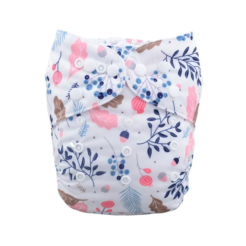 ALVABABY Reusable Cloth Diaper - Eco-Friendly Baby Nappy with Microfiber Insert (3-15kg)