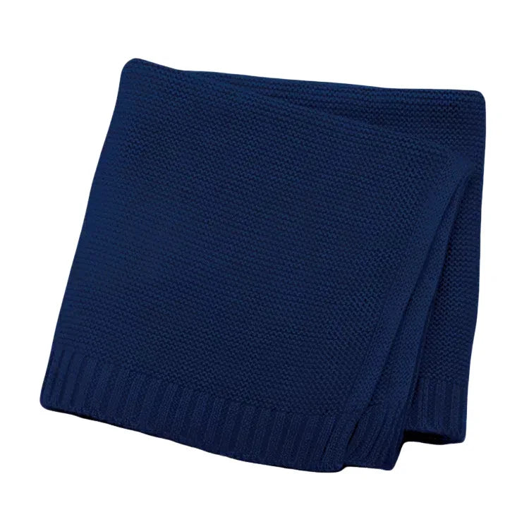 Personalized Embroidered Baby Blanket - Soft Cotton Knit with Custom Name