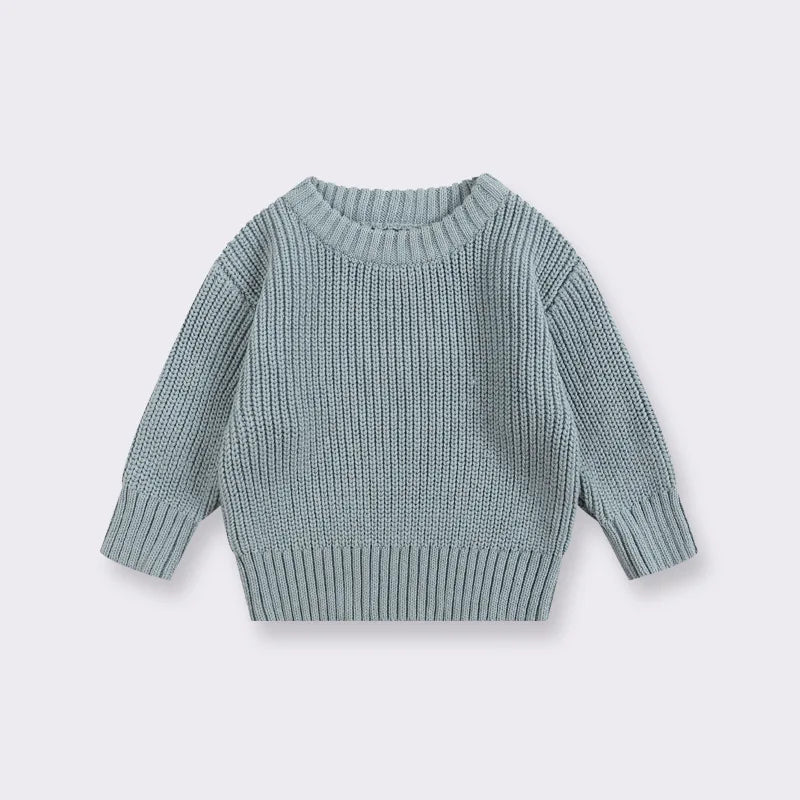 Cozy Baby Knit Sweater - Soft Round Neck Pullover for Boys & Girls