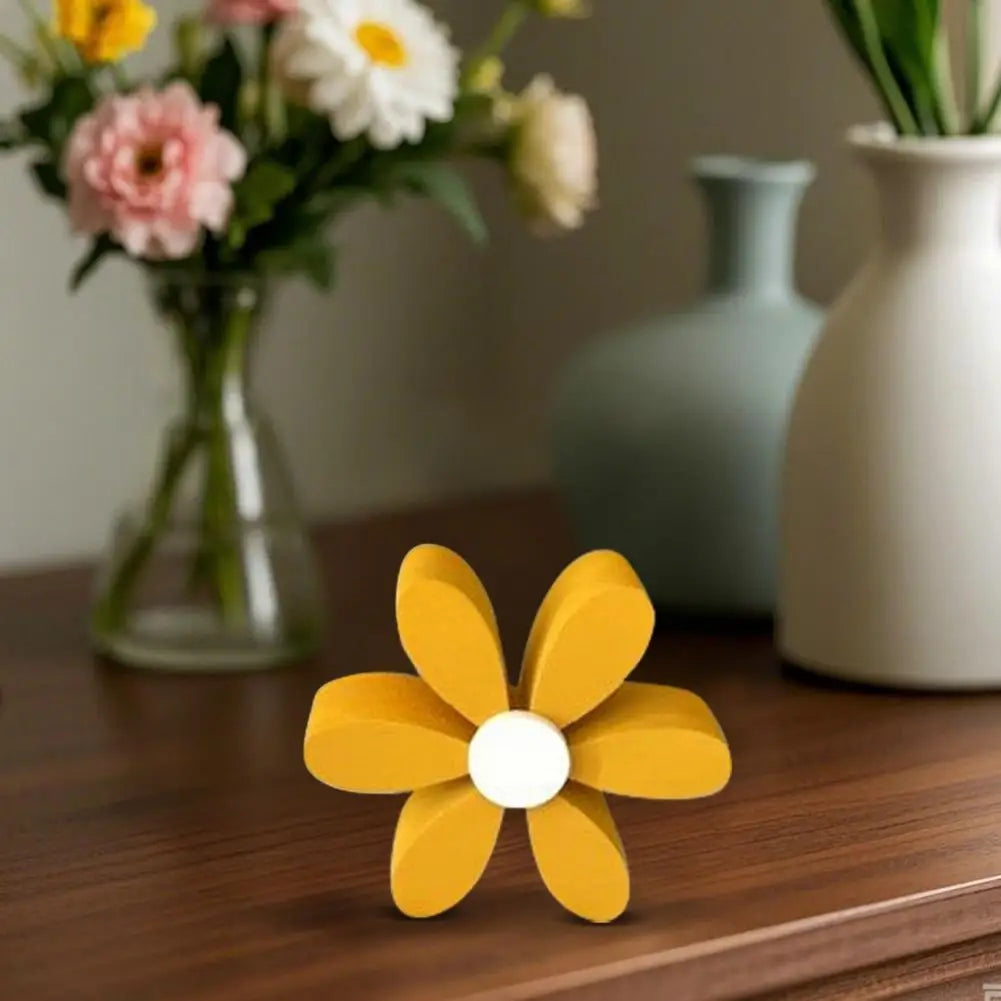 Wooden Daisy Nursery Decor - 3D Flower Shelf Decorations Set of 2