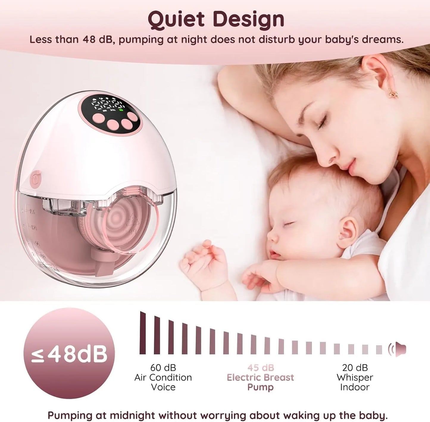 Wireless Electric Breast Pump with UV Sterilizer & Heating - Hands-Free Wearable Breastfeeding Pump