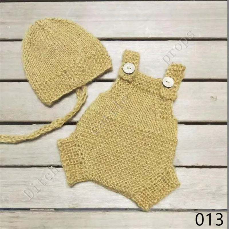 Luxury Mohair Newborn Photography Set - Romper & Bonnet