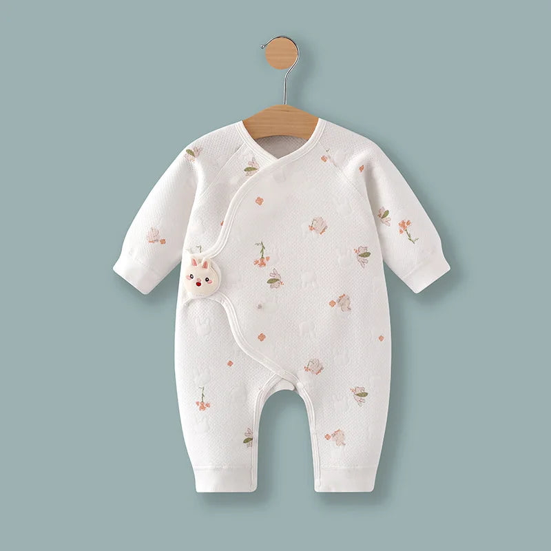 Cozy Cotton Baby Romper - Long Sleeve Newborn Onesie