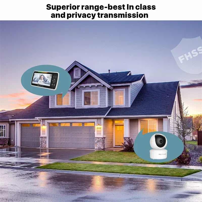 BabyStar 5" HD Video Baby Monitor - Remote Pan/Tilt/Zoom Camera with Two-Way Audio