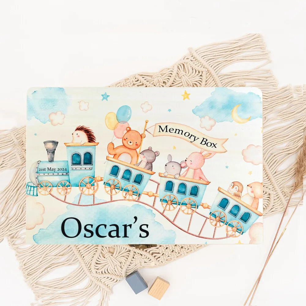Personalized Baby Memory Box - Wooden Keepsake Treasure Chest