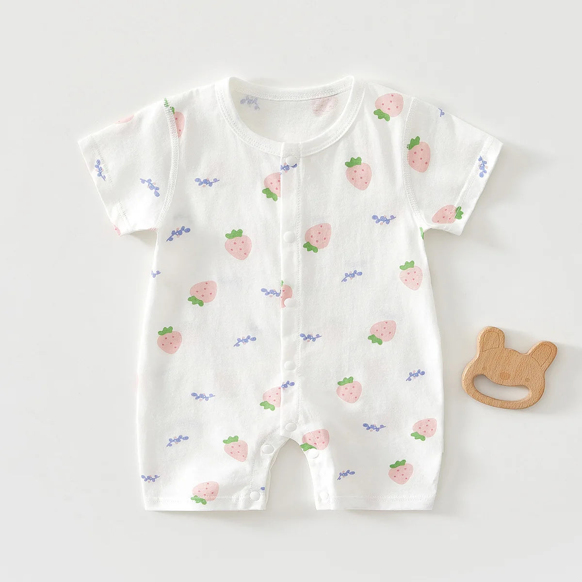 Summer Baby Jumpsuit - 100% Cotton Short Sleeve Romper (0-12 Months)