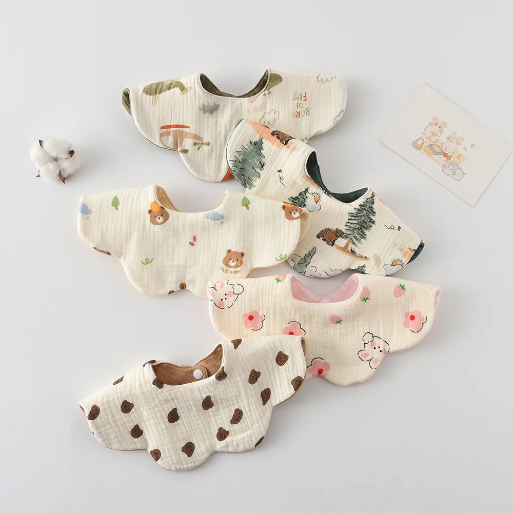 Adorable Cotton Baby Bibs - 38 Fun Cartoon Designs | Mess-Free Mealtime Magic