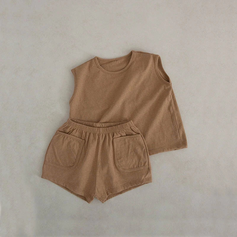 Premium Cotton Baby Tank Top & Shorts Set - Summer Essentials