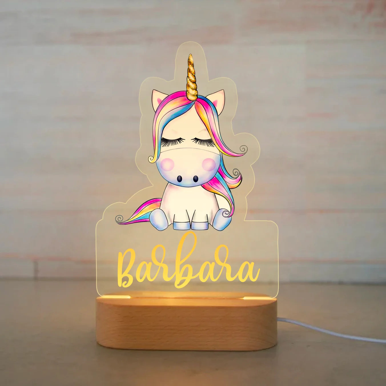Personalized Animal Night Light - Custom Name LED Lamp for Nursery
