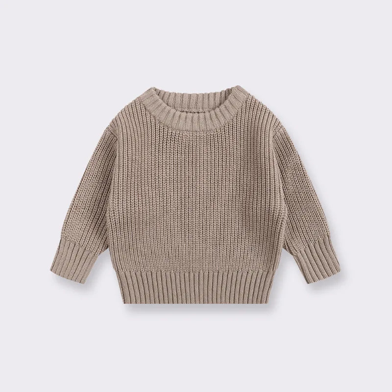 Cozy Baby Knit Sweater - Soft Round Neck Pullover for Boys & Girls