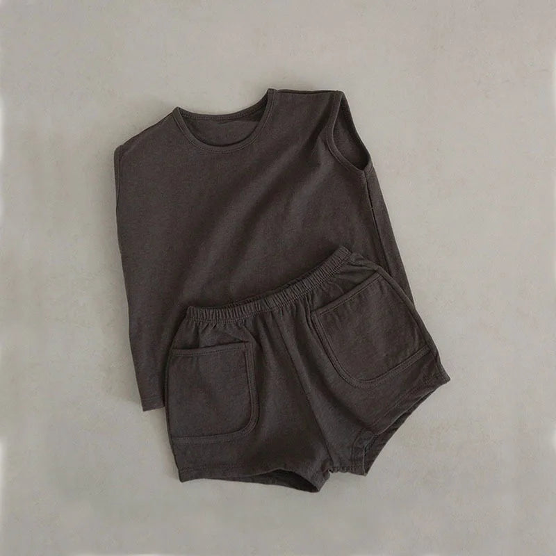 Premium Cotton Baby Tank Top & Shorts Set - Summer Essentials
