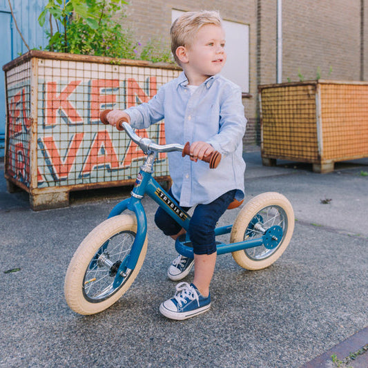 Blue Vintage Balance Bike & Trike – Trybike | Balance Bike NZ