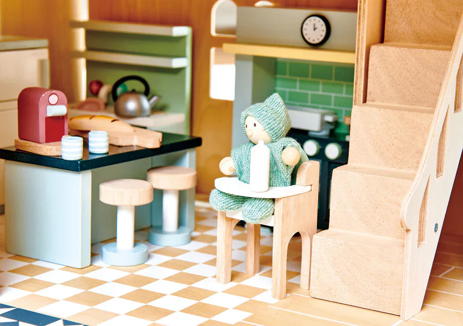 Wooden Doll House Kitchen Furniture Set - Tender Leaf Toys | Doll House Furniture NZ