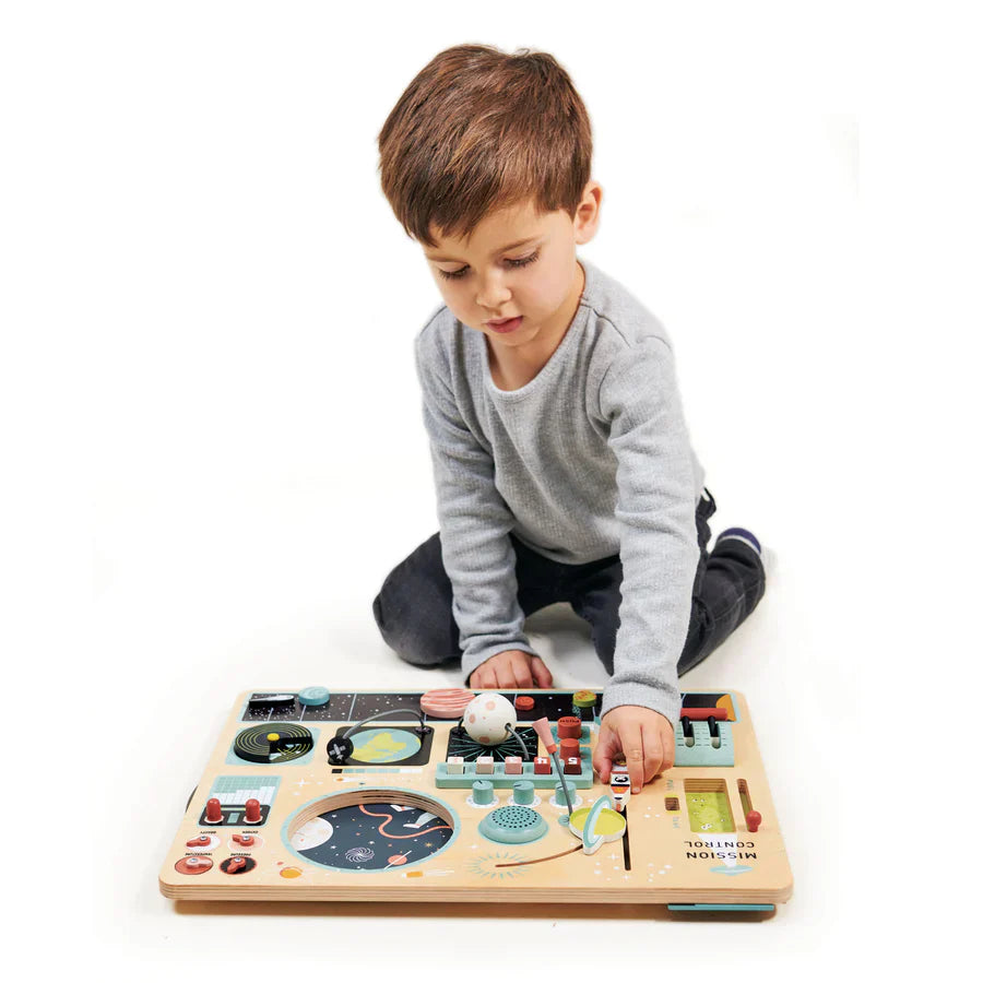 Wooden Space Station STEM Busy Board - Tender Leaf Toys