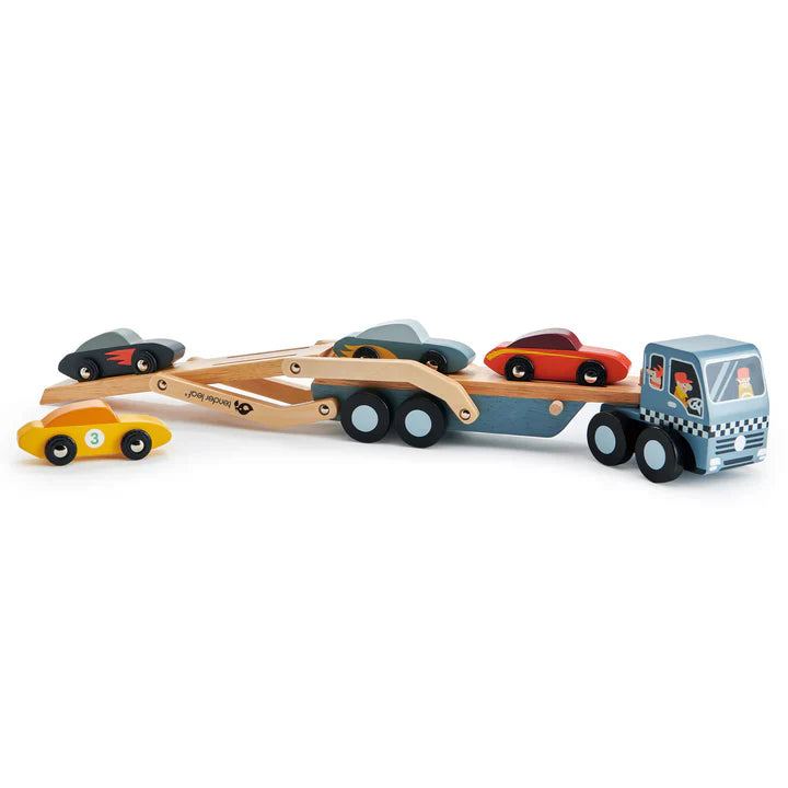 Wooden Car Transporter Truck Set - Tender Leaf Toys | Wooden Toys NZ