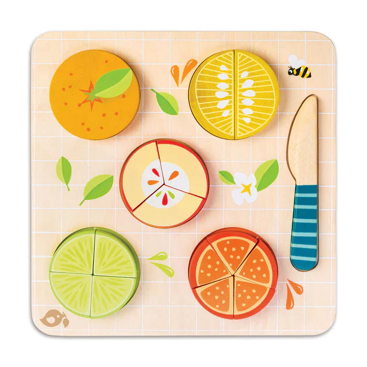 Wooden Citrus Fractions Puzzle - Tender Leaf Toys | Wooden Toy NZ