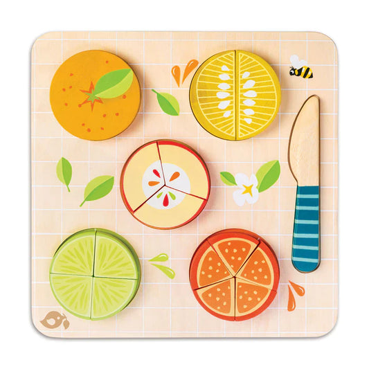 Wooden Citrus Fractions Puzzle - Tender Leaf Toys | Wooden Toy NZ